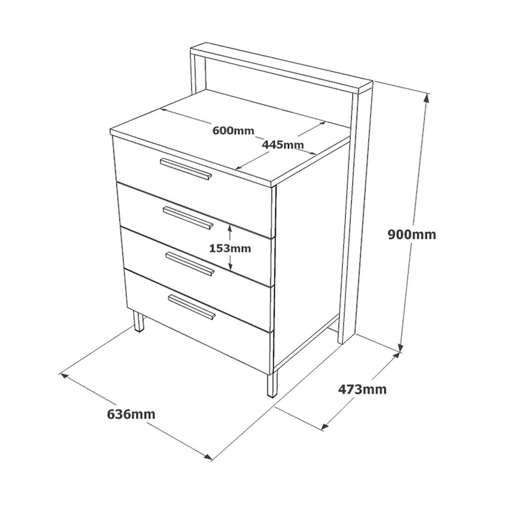 Kummut Kalune Design HM6, pruun/hall цена и информация | Kummutid | kaup24.ee