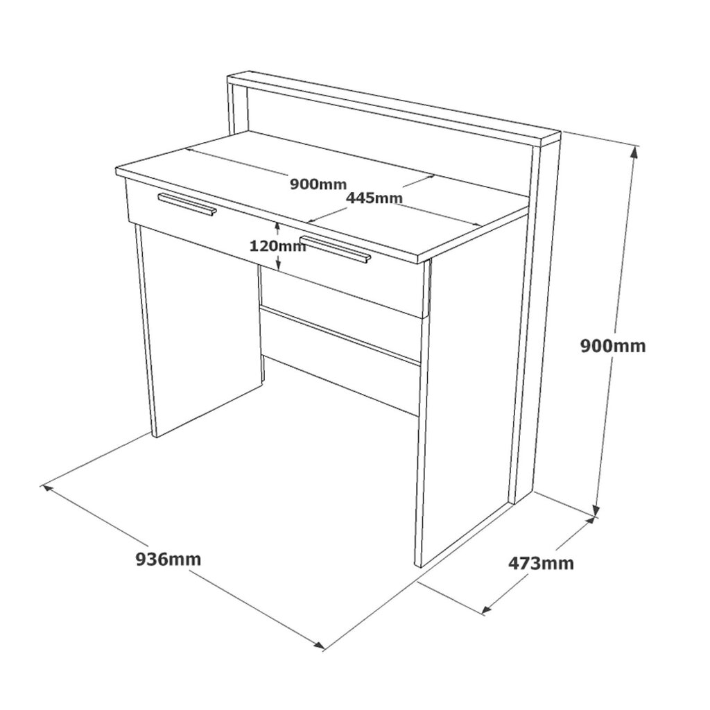 Kirjutuslaud Kalune Design HM7, pruun/hall цена и информация | Arvutilauad, kirjutuslauad | kaup24.ee