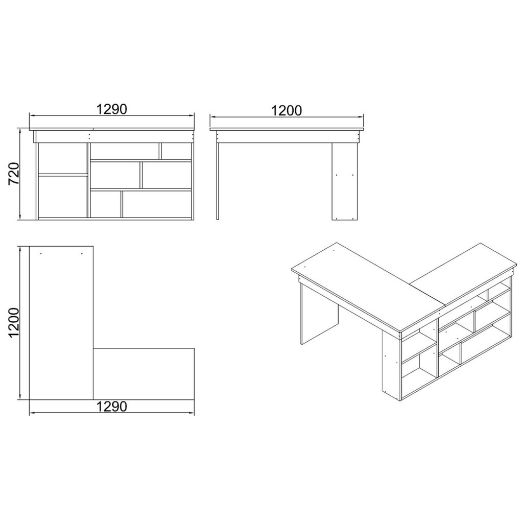 Kirjutuslaud Kalune Design CT5, pruun / must hind ja info | Arvutilauad, kirjutuslauad | kaup24.ee