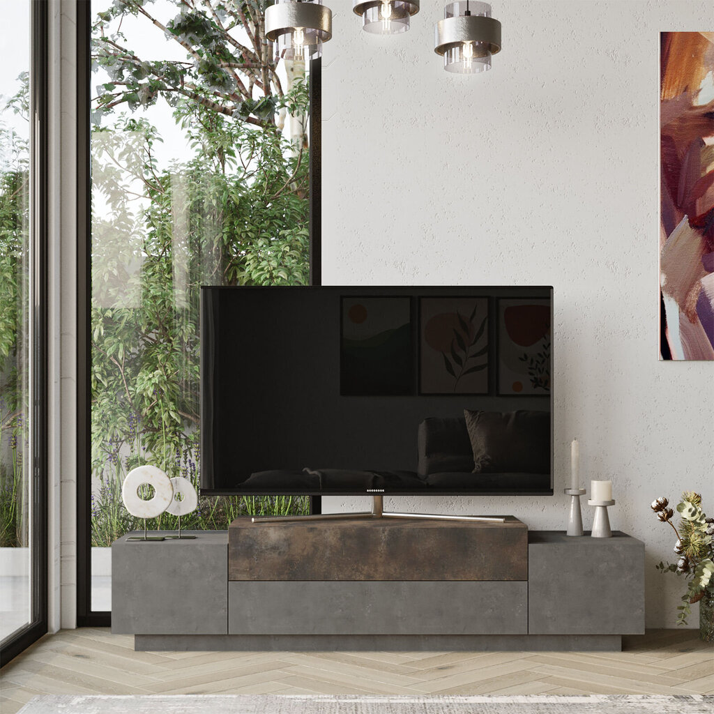 TV-laud Kalune Design FD1, pruun/hall цена и информация | TV alused | kaup24.ee
