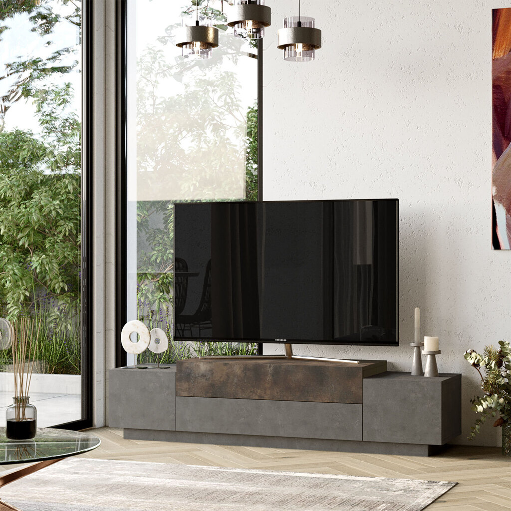 TV-laud Kalune Design FD1, pruun/hall цена и информация | TV alused | kaup24.ee
