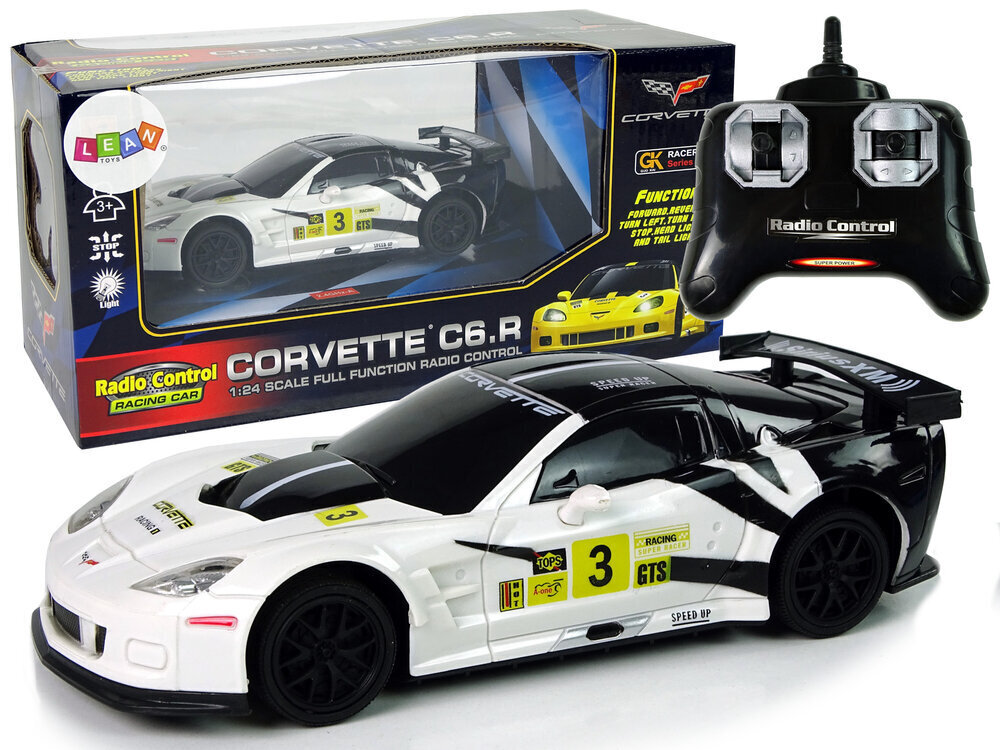 Kaugjuhitav sportauto Corvette C6. R, valge цена и информация | Poiste mänguasjad | kaup24.ee