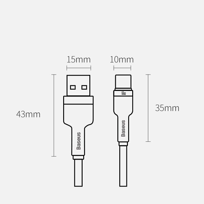 Kaabel telefonile Baseus, USB - USB-C, 66W, 25cm, CAKF000001 hind ja info | Mobiiltelefonide kaablid | kaup24.ee