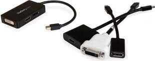 Адаптер StarTech MDP2DPDVHD Travel A/V 3-in-1 Mini DisplayPort to DisplayPort DVI HDMI цена и информация | Адаптеры и USB-hub | kaup24.ee