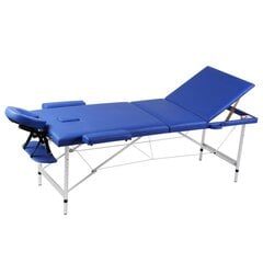 Складной массажный стол, 3 зоны, синий цена и информация | Аксессуары для массажа | kaup24.ee