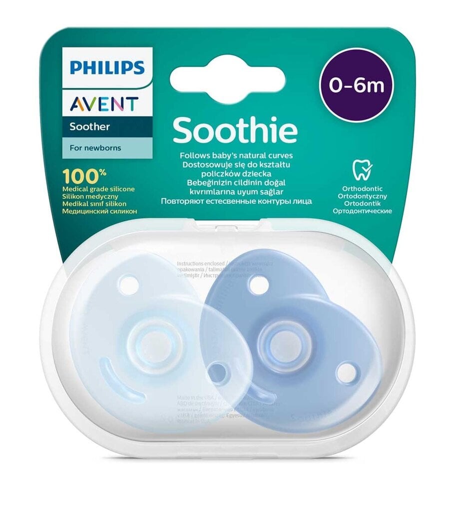 Lutt Philips Avent Soothie, poistele, 0-6 kuud, sinine SCF099/21 hind ja info | Lutid | kaup24.ee