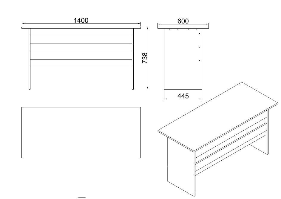 Kirjutuslaud Kalune Design Vario A, pruun/hall hind ja info | Arvutilauad, kirjutuslauad | kaup24.ee