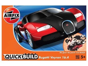 Airfix - QUICKBUILD Bugatti 16.4 Veyron black/red, 6020 цена и информация | Конструкторы и кубики | kaup24.ee