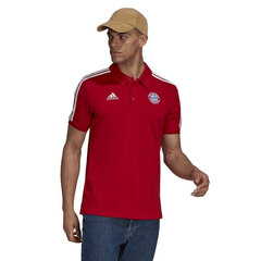 Футболка мужская Adidas FC Bayern 3 Stripes Polo M GR0682, красная цена и информация | Мужские футболки | kaup24.ee