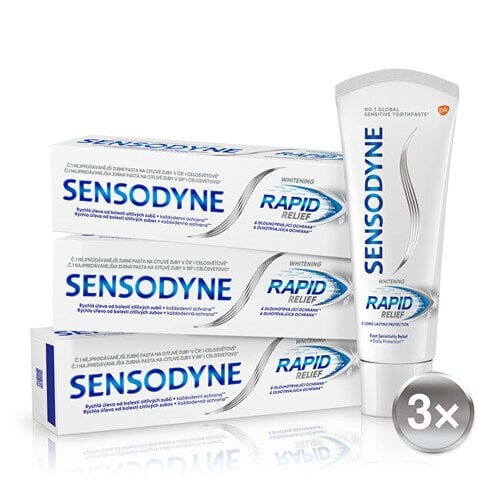 Sensodyne Kiire valgendav hambapasta, 3 x 75 ml цена и информация | Suuhügieen | kaup24.ee