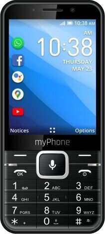 myPhone Up Smart LTE, 4 GB Black цена и информация | Telefonid | kaup24.ee