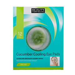Silmapadjakesed Beauty Formulas (Cucumber Cooling Eye Pads) 12 tk цена и информация | Сыворотки, кремы для век | kaup24.ee