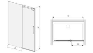 Двери для душевой кабины Sanplast Altus D2/ALTIIa 110-120s цена и информация | Душевые двери и стены | kaup24.ee