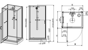 Душевая кабина Sanplast Classic II kpl-KCDJ/CLII 90-120s цена и информация | Душевые кабины | kaup24.ee