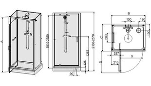 Душевая кабина Sanplast Classic II kpl-KCDJwn/CLII 80-100s цена и информация | Душевые кабины | kaup24.ee