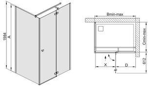 Угловая душевая кабина Sanplast Free Line KNDJ2/Free 80x120s цена и информация | Душевые кабины | kaup24.ee