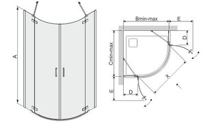 Sektor dušikabiin Sanplast Free Line KP4/Free II 80x90s цена и информация | Душевые кабины | kaup24.ee