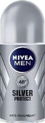 Rulldeodorant meestele Nivea Silver Protect 50 ml цена и информация | Дезодоранты | kaup24.ee