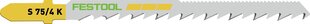 Пильное полотно для лобзика Festool, S 75/4 K/5 WOOD CURVES 204265 цена и информация | Механические инструменты | kaup24.ee