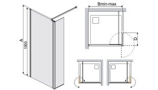 Душевая кабина Walk-In Sanplast Prestige III PR2/PR III 90s, белый цена и информация | Душевые двери и стены | kaup24.ee