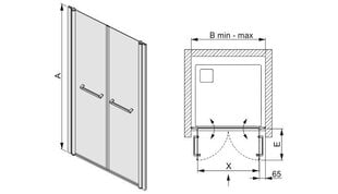 Душевые двери в нишу Sanplast Pristige III DD/PR III 100s, матовый графит цена и информация | Душевые двери и стены | kaup24.ee