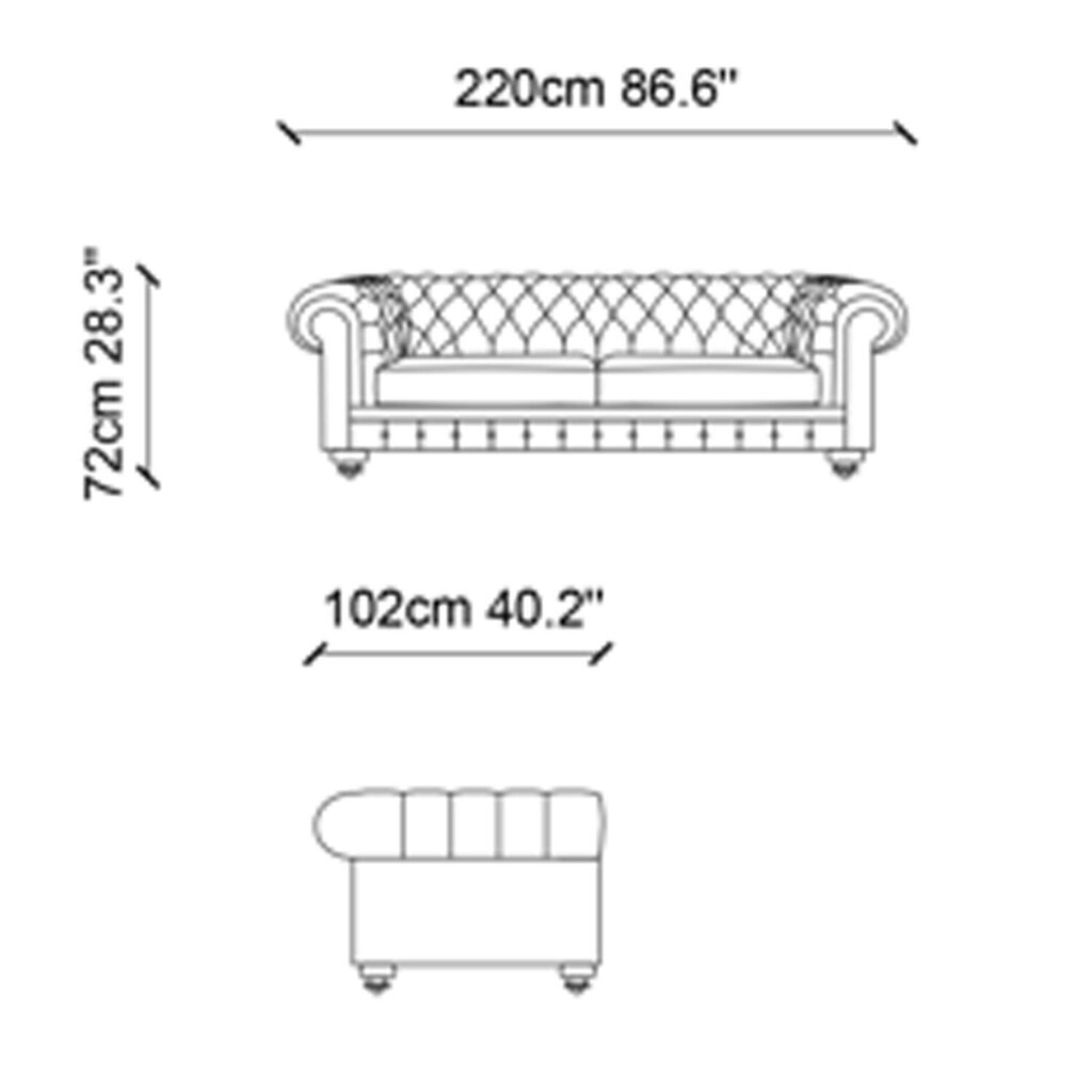 Kolmekohaline diivan Kalune Design London, hall цена и информация | Diivanid ja diivanvoodid | kaup24.ee