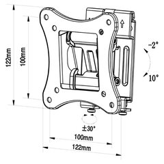 Telerihoidja TM Electron, 15 kg, 10 "-24" цена и информация | Кронштейны и крепления для телевизоров | kaup24.ee