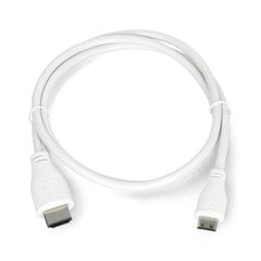 Mini HDMI - HDMI, 1 м, белый цена и информация | Кабели и провода | kaup24.ee