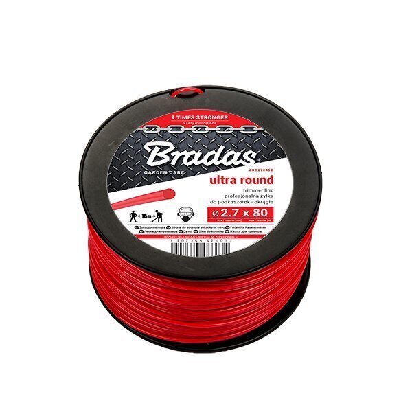 Trimmeri jõhv Bradas ULTRA Round, 3,0mm x 168m (1,35kg) hind ja info | Aiatööriistade lisatarvikud | kaup24.ee