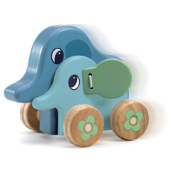 Lükatav mänguasi - Elevandid (koos meloodia), DJECO DJ06466 hind ja info | Imikute mänguasjad | kaup24.ee