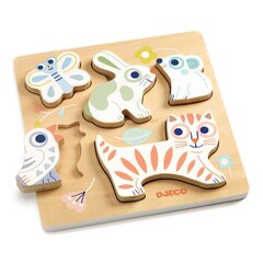 Деревянная головоломка - Белые животные, DJECO DJ06121 цена и информация | Игрушки для малышей | kaup24.ee