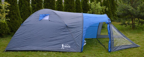 Туристическая палатка Royokamp Cool на 4 человека, серо-голубая цена и информация | Палатки | kaup24.ee