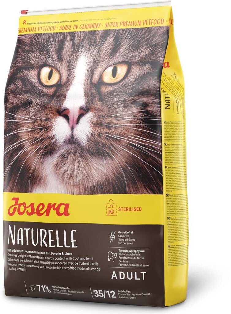 Josera steriliseeritud kassidele Naturelle koos forelli ja läätsedega, 400g hind ja info | Kuivtoit kassidele | kaup24.ee