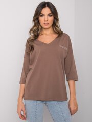 коричневая приталенная блузка с длинными рукавами marbella rue paris цена и информация | Женские блузки, рубашки | kaup24.ee