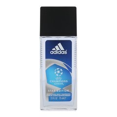 Deodorant Adidas UEFA Champions League Star Edition meestele, 75 ml hind ja info | Lõhnastatud kosmeetika naistele | kaup24.ee