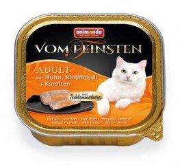 Animonda Vom Feinsten консервы для кошек, курица, говядина и морковь, 100 г цена и информация | Кошачьи консервы | kaup24.ee