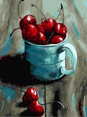 Maalimine numbrite järgi - maalimise komplekt 30x40 cm. "Cherry in a mug" цена и информация | Живопись по номерам | kaup24.ee