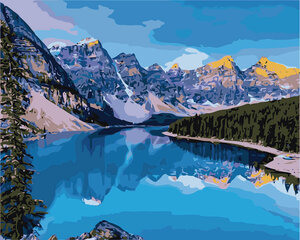 Maalimine numbrite järgi - maalimise komplekt 40x50 cm. "Mountain river" hind ja info | Maalid numbri järgi | kaup24.ee