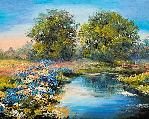 Teemantmosaiigi komplekt 40x50 cm. Teemanditikand, mosaiik-pilt "River in early summer" цена и информация | Teemantmaalid, teemanttikandid | kaup24.ee