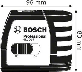 Lineaarne laserlood Bosch GLL 2-15 + universaalne hoidik BM 1 (0601066J00) hind ja info | Bosch Sanitaartehnika, remont, küte | kaup24.ee