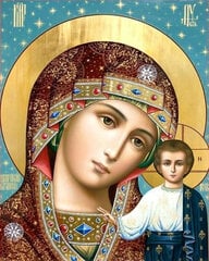 Maalimine numbrite järgi - maalimise komplekt 40x50 cm. "Icon "Kazan Mother of God"" hind ja info | Maalid numbri järgi | kaup24.ee