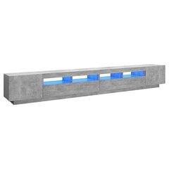 vidaXL telerialus LED-tuledega, betoonhall, 300 x 35 x 40 cm цена и информация |  Тумбы под телевизор | kaup24.ee