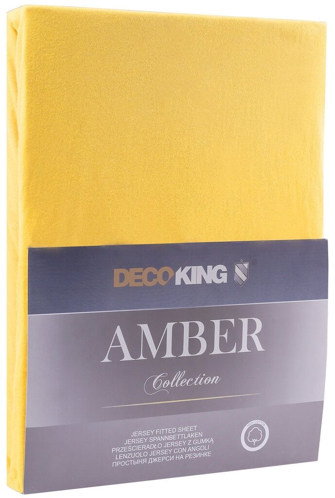 DecoKing jersey Amber Orange kummiga lina madratsi jaoks, 200x200 cm цена и информация | Voodilinad | kaup24.ee