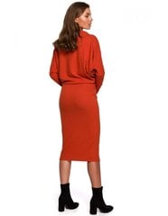 S245 Drapeeritud kaelusega kleit - punane цена и информация | Платья | kaup24.ee