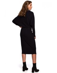 Платье с драпированным вырезом S245 - черное цена и информация | Платья | kaup24.ee