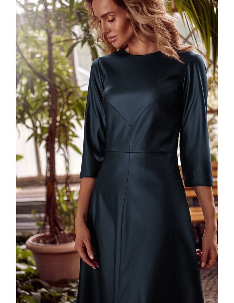 M541 Kunstnahast kleit - roheline hind ja info | Kleidid | kaup24.ee