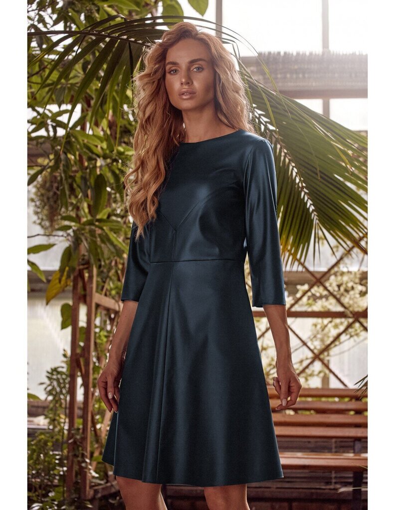 M541 Kunstnahast kleit - roheline hind ja info | Kleidid | kaup24.ee