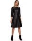 M541 Kunstnahast kleit - must hind ja info | Kleidid | kaup24.ee