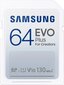 Samsung SDXC 64GB цена и информация | Mobiiltelefonide mälukaardid | kaup24.ee