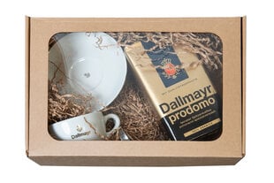 Kinkekomplekt: Jahvatatud kohv Dallmayr Prodomo 500g; Dallmayr Cappuccino tass alustassi ja lusikaga. цена и информация | Кофе, какао | kaup24.ee